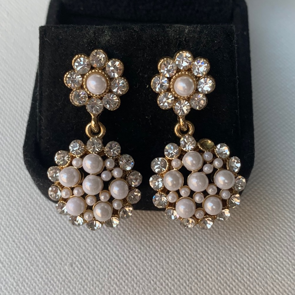 Pearl+Stone Gold Drop Earrings or Bundle 3 for $30